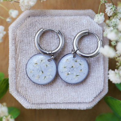 Wild carrot flower earrings