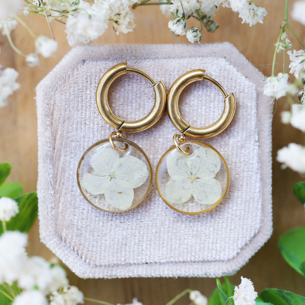 Hydrangea Flower Earrings