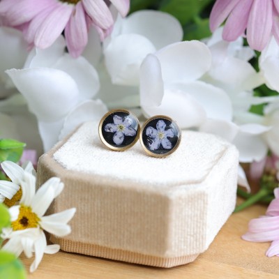 Forget-me-not stud earrings