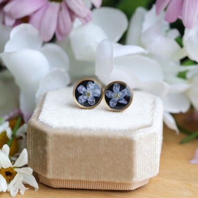Forget-me-not stud earrings