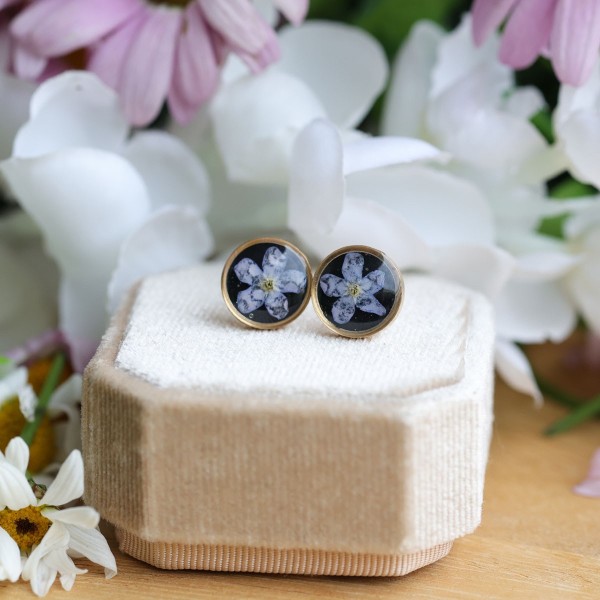Forget-me-not stud earrings