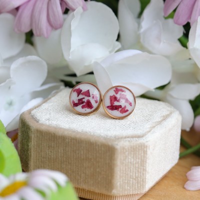 Peony petal stud earrings