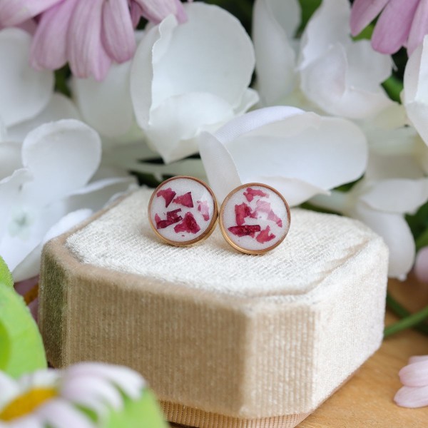 Peony petal stud earrings