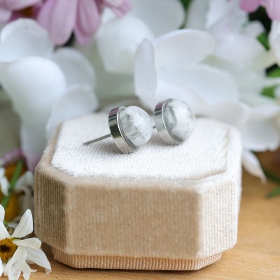 Orchid flower stud earrings