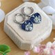 Wild carrot flower heart earrings