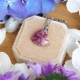Classic heart necklace with carnation petals