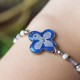 Clover bracelet with lilac and pearls