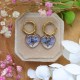 Heart earrings with forget-me-nots