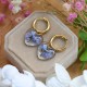 Heart earrings with forget-me-nots