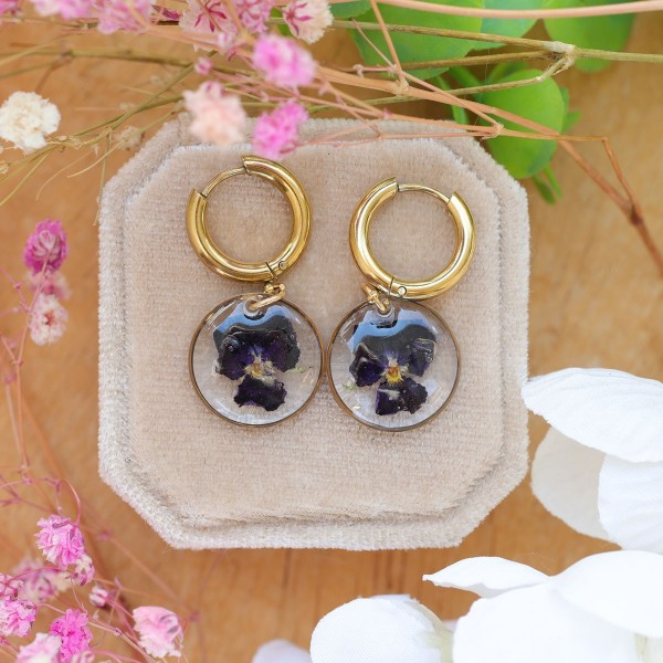 Pansy earrings