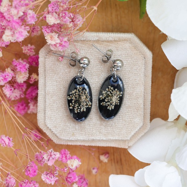 Wild carrot flower earrings