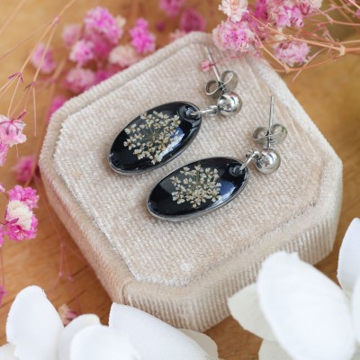 Wild carrot flower earrings