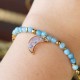 Moon bracelet with forget-me-nots