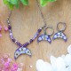 Lunula jewelry set with spirea and amethyst