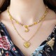 Double heart necklace full of stones with alyssum