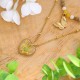 Double necklace  heart full of stones with alyssum