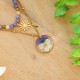 Double necklace heart full of stones with pansy
