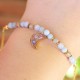 Moon bracelet with forget-me-nots