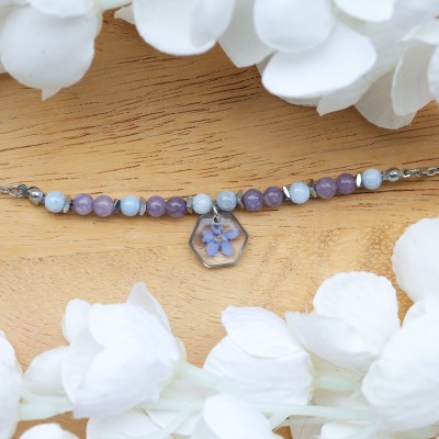 Bracelet with forget-me-not
