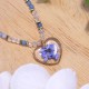 Heart necklace with forget-me-not