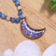 Moon necklace with forget-me-not
