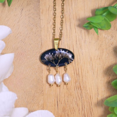 Wildflower and Pearl Necklace