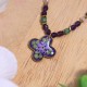 Clover necklace with forget-me-not