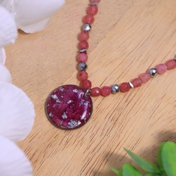 Peony petal necklace
