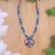 Heart necklace with forget-me-not