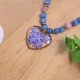 Heart necklace with forget-me-not
