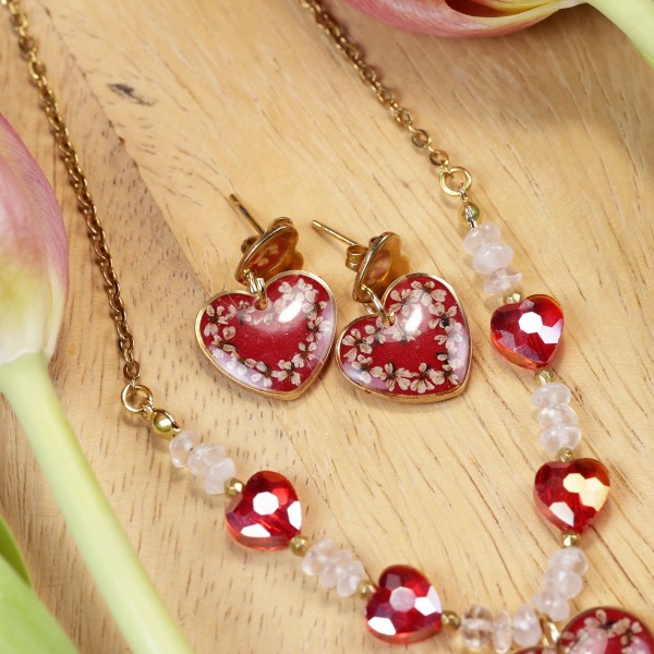 Close to the Heart - Valentine's Day Collection. Wild Carrot Flower Jewelry Set