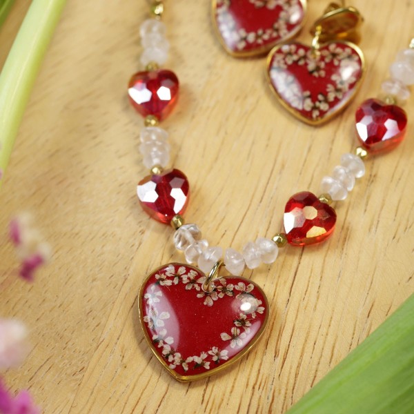 Close to the Heart - Valentine's Day Collection. Wild Carrot Flower Jewelry Set