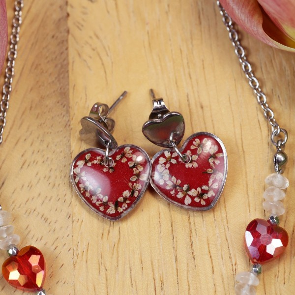 Close to the Heart - Valentine's Day Collection. Wild Carrot Flower Jewelry Set