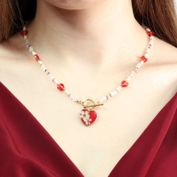 Close to the Heart - Valentine's Day Collection. Heart necklace with spirea