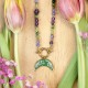 Close to the Heart - Valentine's Day Collection. Lunula Necklace with Wild Carrot Flowers