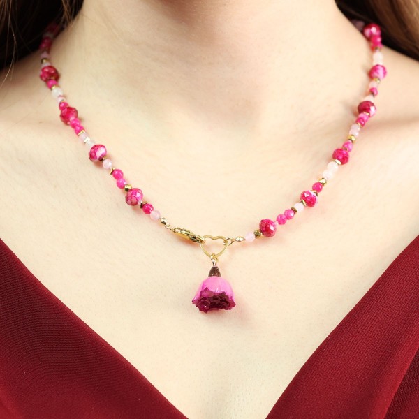 Close to the Heart - Valentine's Day Collection. Necklace with rosebud