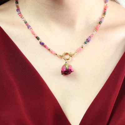 Blisko Serca - Kolekcja Walentynkowa. Naszyjnik z pąkiem róży