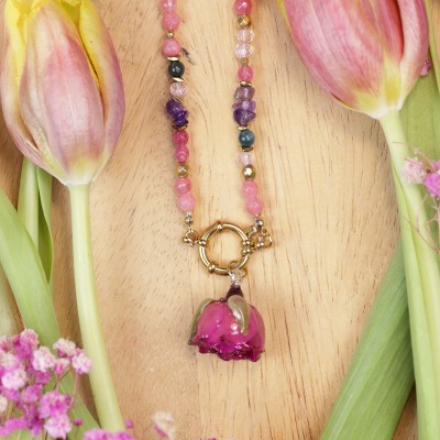 Blisko Serca - Kolekcja Walentynkowa. Naszyjnik z pąkiem róży