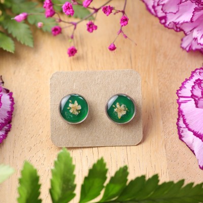 Elderberry flower stud earrings