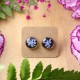 Forget-me-not and wild carrot flower stud earrings