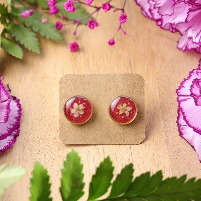 Elderberry flower stud earrings