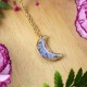 Classic moon necklace with forget-me-nots