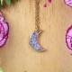 Classic moon necklace with forget-me-nots