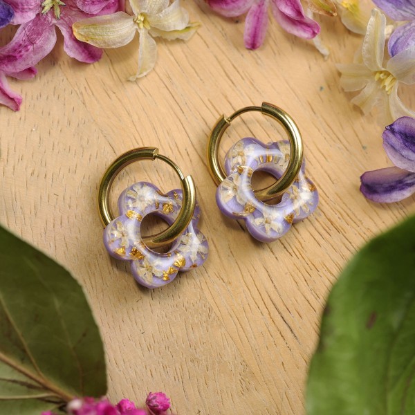 Flower earrings with wild elderflowers