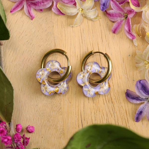Flower earrings with wild elderflowers