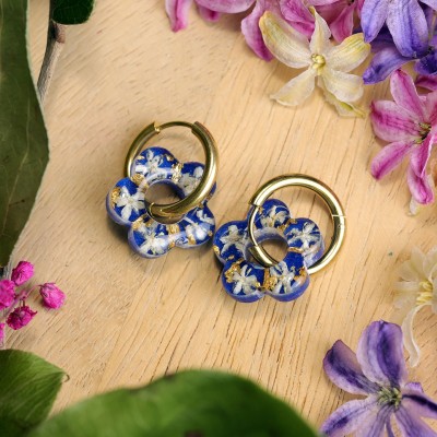 Flower earrings with wild elderflowers