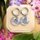 Classic earrings with forget-me-nots and silver flakes