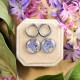 Classic earrings with forget-me-nots and silver flakes
