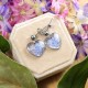 Classic heart earrings with forget-me-nots