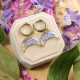 Classic lunula earrings with forget-me-nots